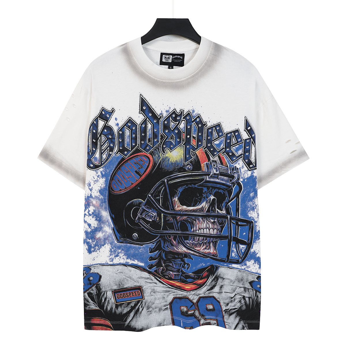 Godspeed Football Skull Graphic T-Shirt ¡ª hero