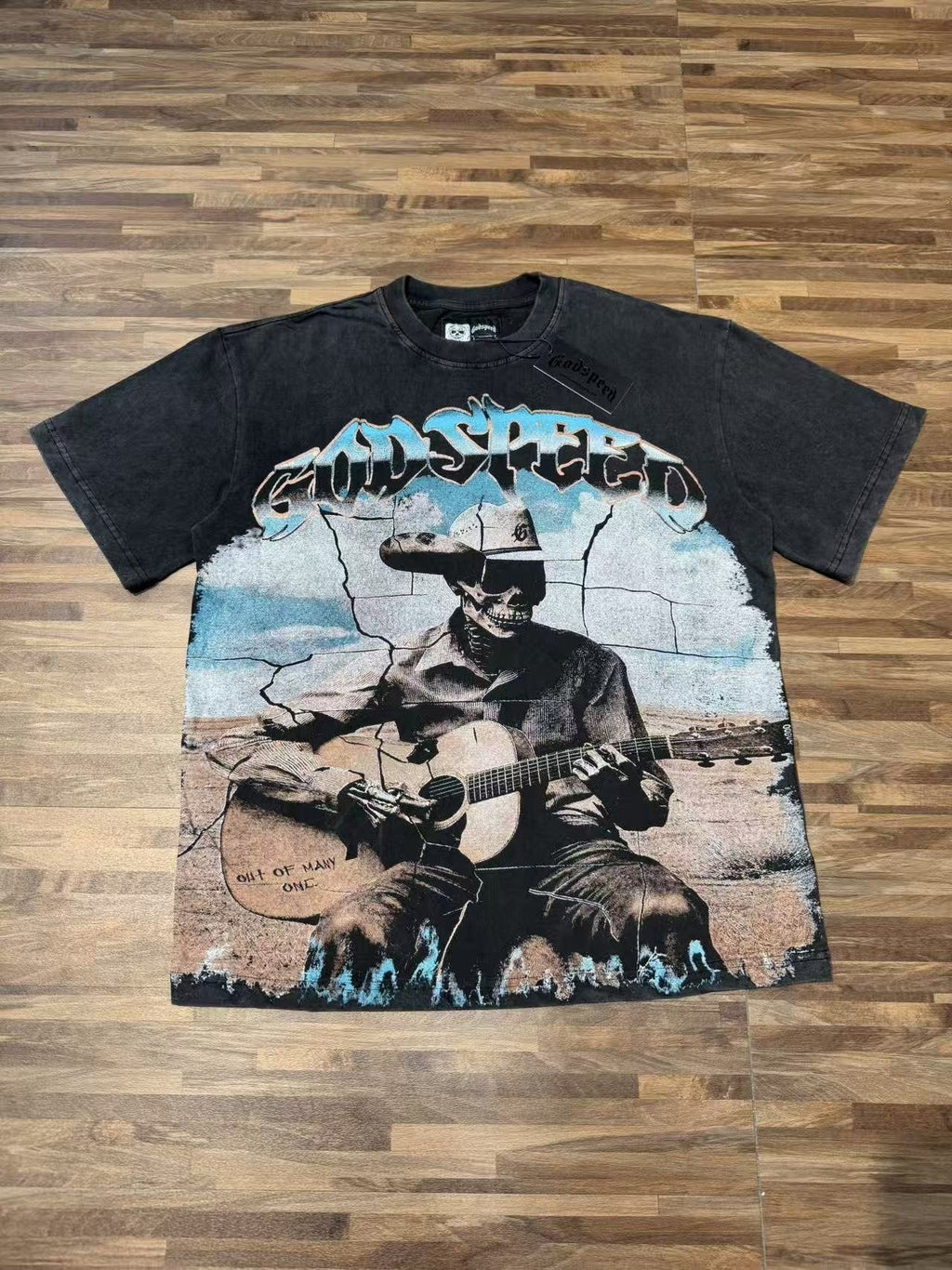Godspeed Skeleton Guitar Graphic T-Shirt ¡ª front