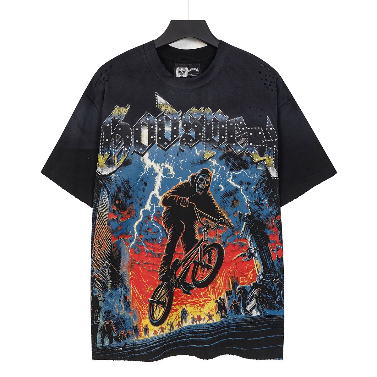 Godspeed Cyclist Graphic Distressed T-Shirt ¡ª front