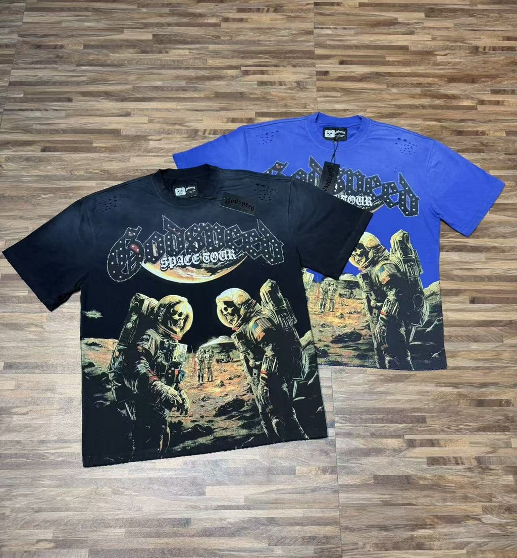 Godspeed Space Tour Astronaut Graphic Short-Sleeve T-Shirt ¡ª comparison