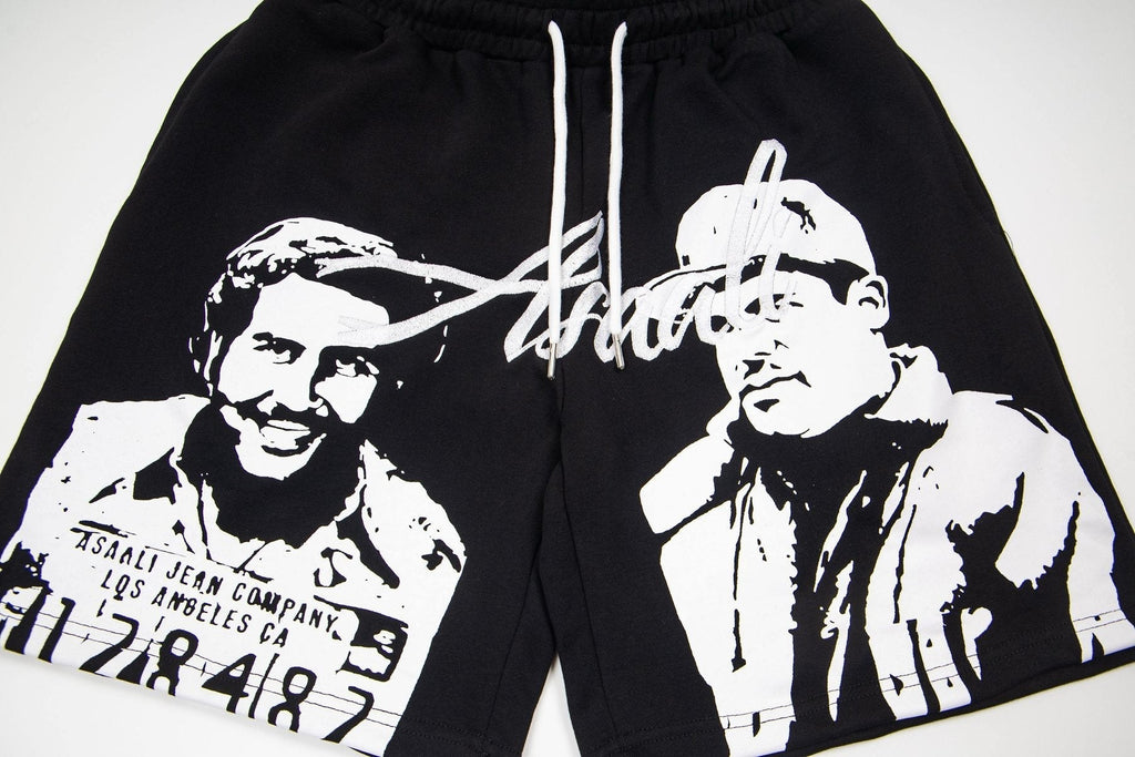 ASAALL Portrait Graphic Drawstring Shorts ¡ª detail