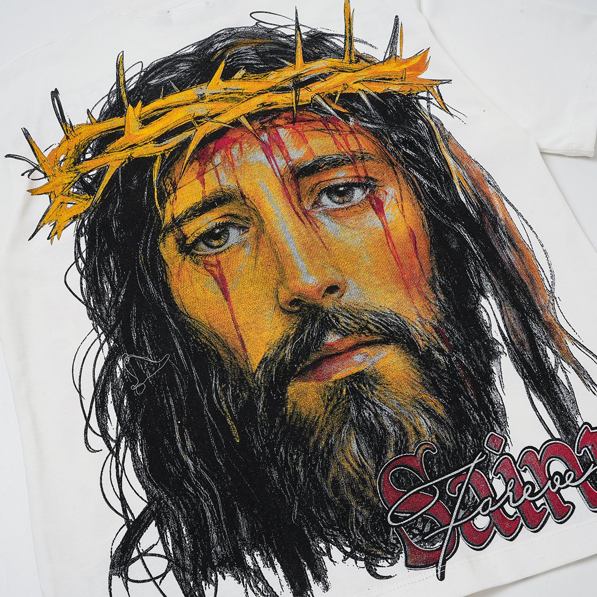 SAINT Jesus Crown Graphic T-Shirt ¡ª detail
