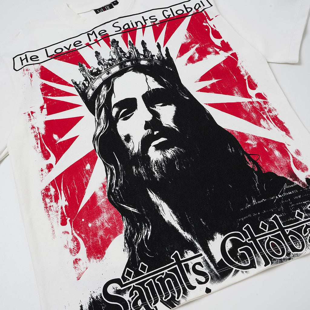 SAINT Jesus Crown Graphic T-Shirt ¡ª detail
