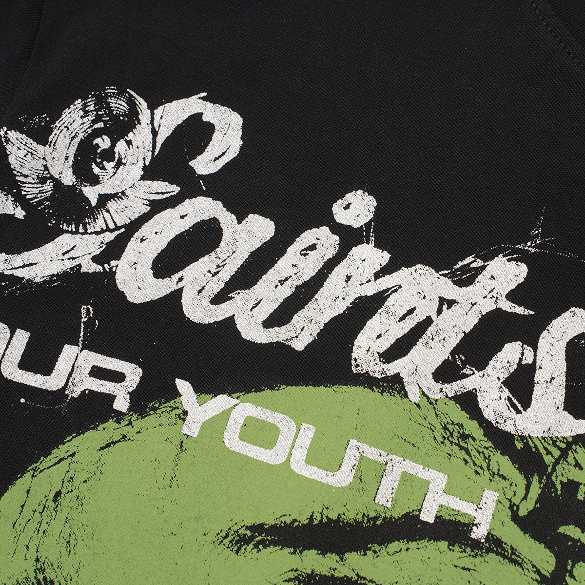 SAINT Black Graphic Short-Sleeve T-Shirt ¡ª detail