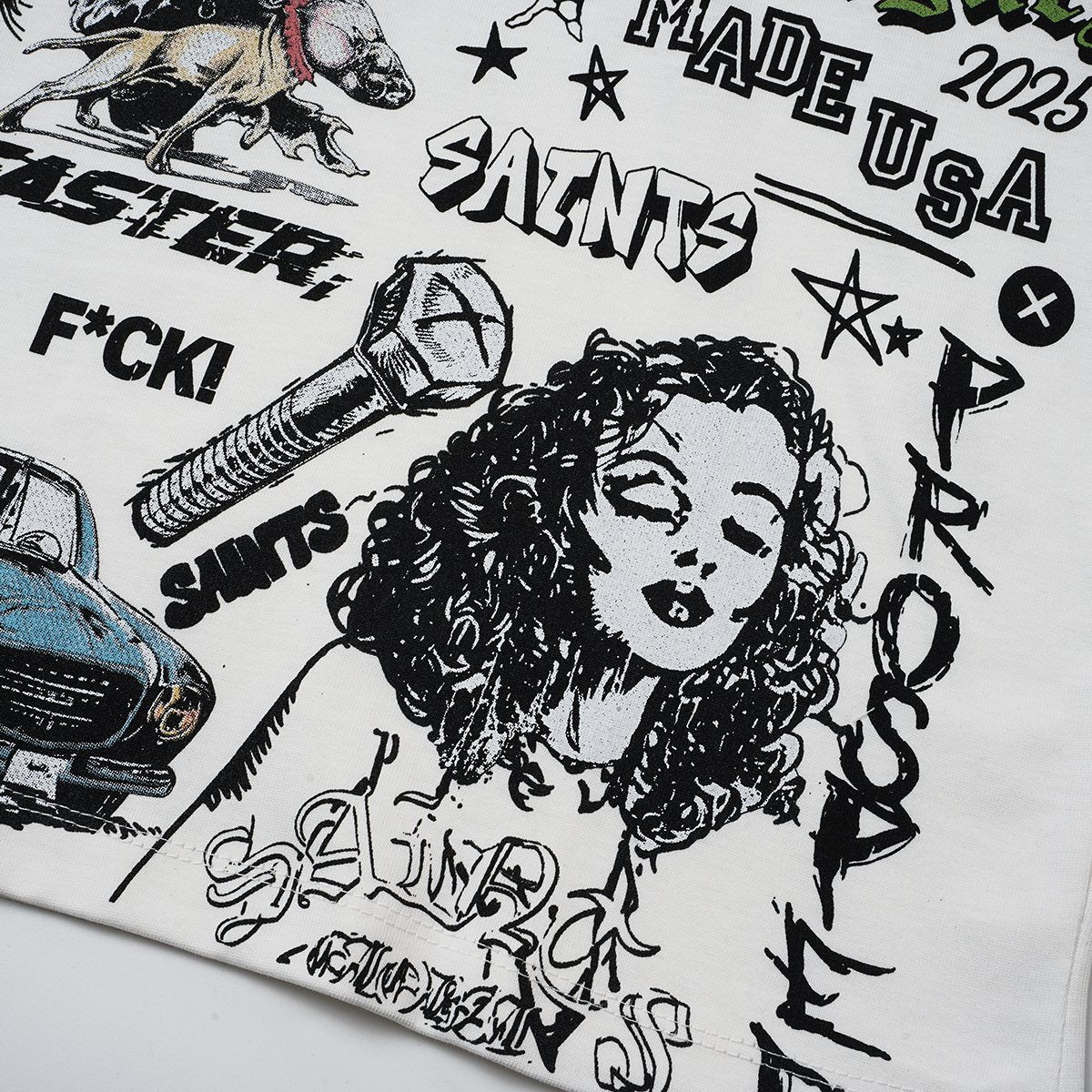 SAINT White Collage Graphic Short-Sleeve T-Shirt ¡ª detail