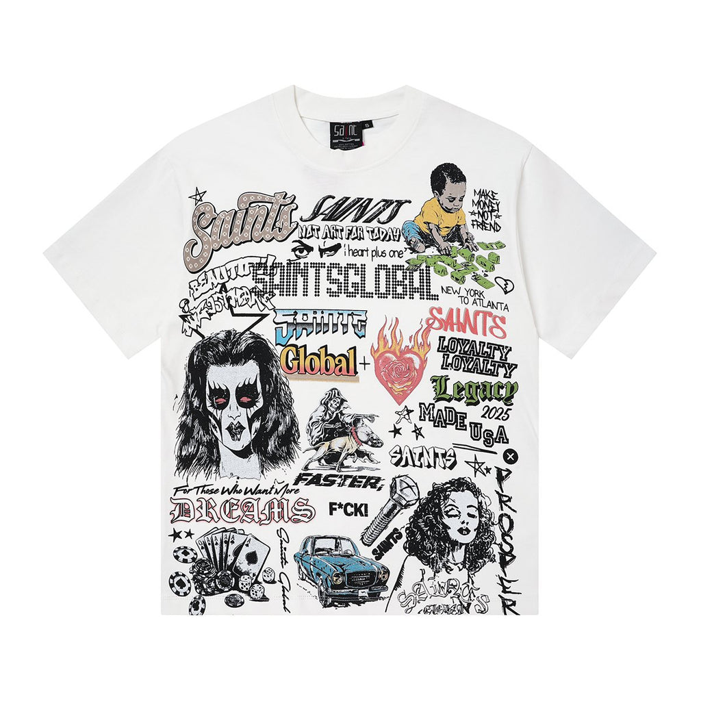 SAINT White Collage Graphic Short-Sleeve T-Shirt ¡ª hero