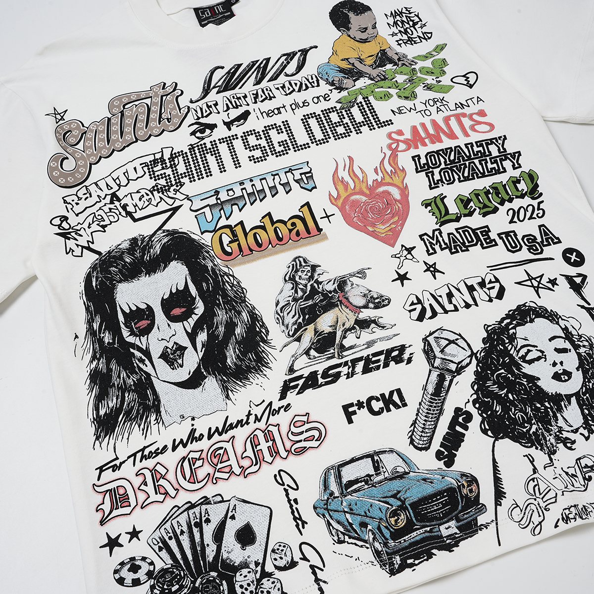 SAINT White Collage Graphic Short-Sleeve T-Shirt ¡ª detail