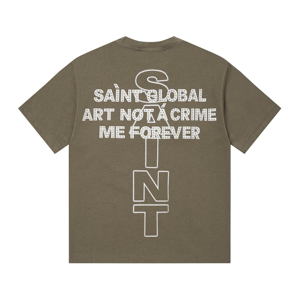 SAINT Rhinestone Graphic Short-Sleeve T-Shirt ¡ª back