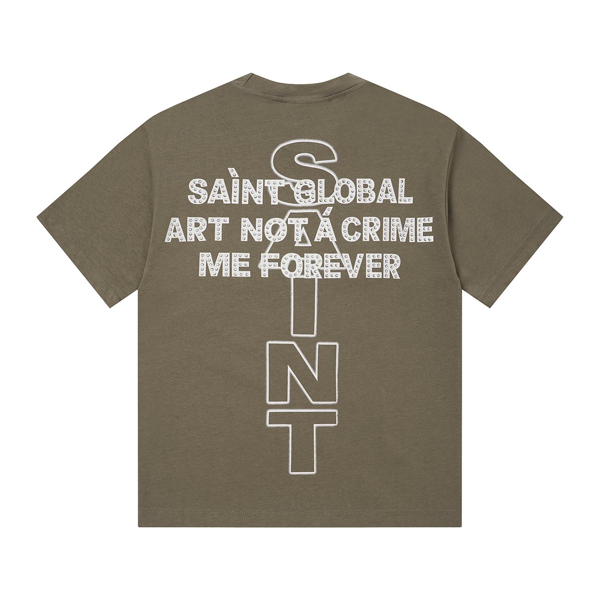 SAINT Rhinestone Graphic Short-Sleeve T-Shirt ¡ª back