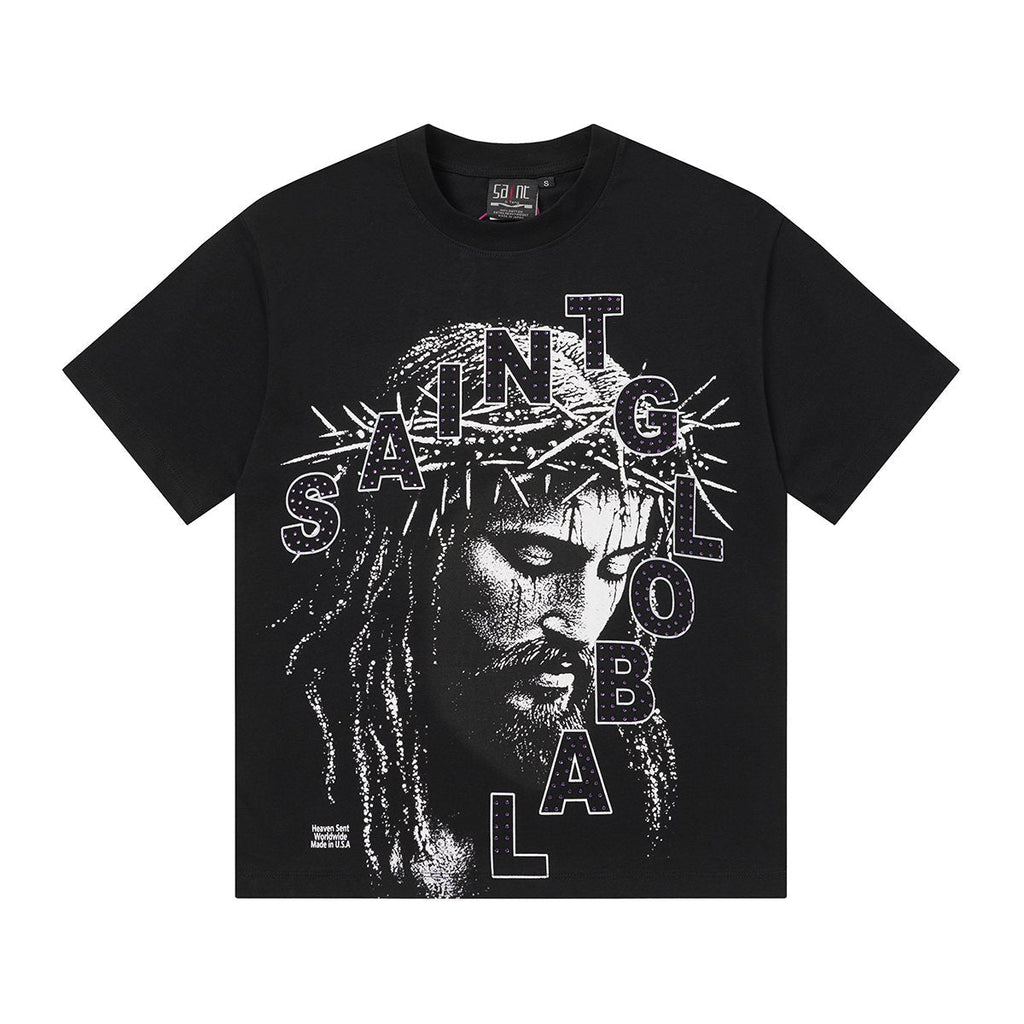 SAINT Rhinestone Graphic Short-Sleeve T-Shirt ¡ª hero