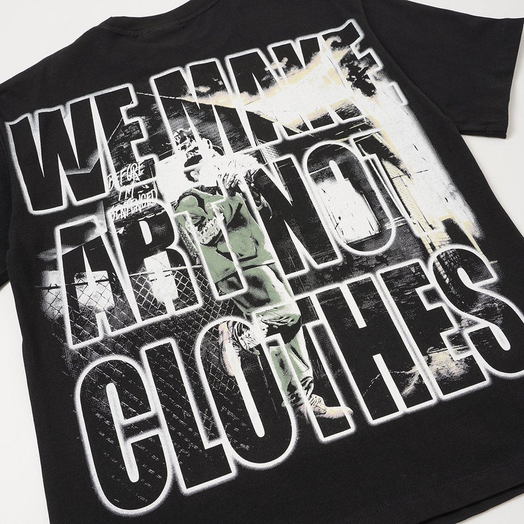 SAINT Black Rhinestone Graphic T-Shirt ¡ª detail