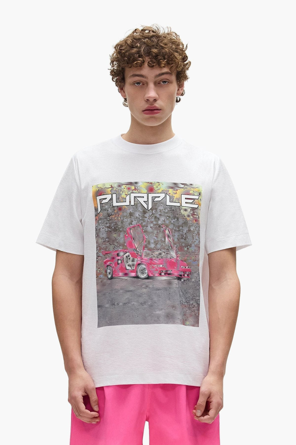 Purple Brand Ditched Car Graphic T-Shirt ¡ª context