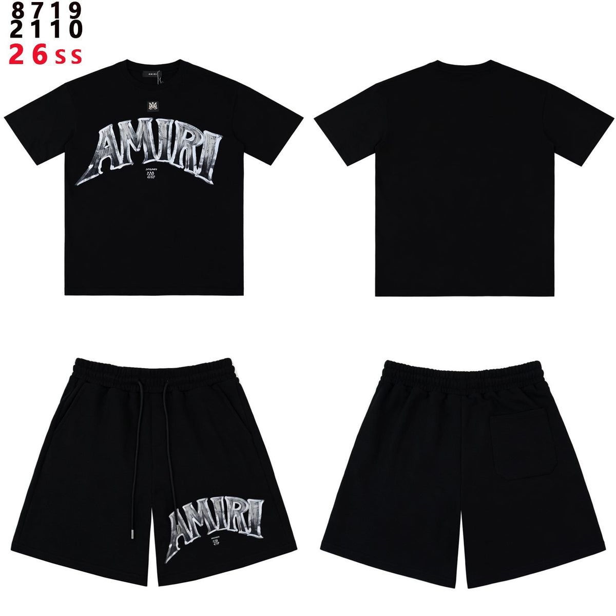 AMIRI Metallic Letter Graphic T-Shirt & Shorts Set ¡ª hero