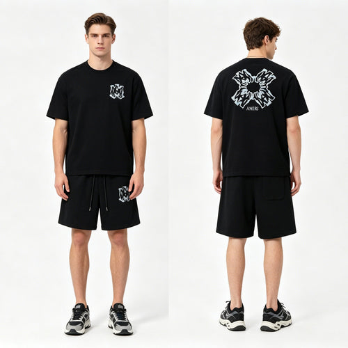 AMIRI Ice Blue Flame Graphic Short-Sleeve Set ¡ª hero