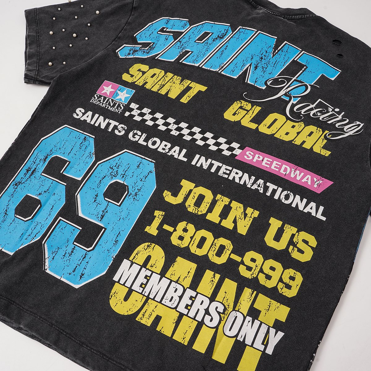 SAINT Racing Motorcycle Graphic T-Shirt ¡ª detail