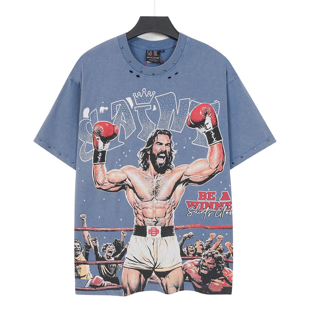 SAINT Boxing Graphic Washed T-Shirt ¡ª front