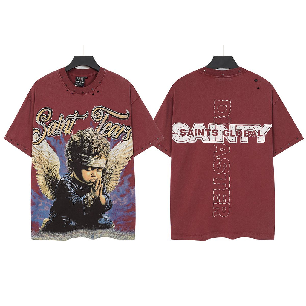 SAINT Tears Angel Graphic Short-Sleeve T-Shirt ¡ª front