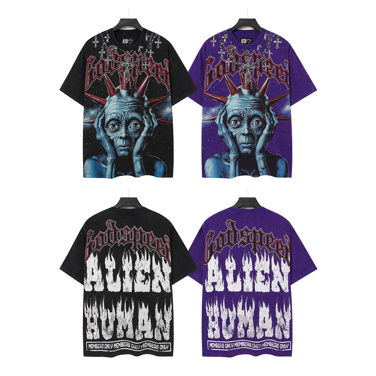 Godspeed Alien Human Graphic Short-Sleeve T-Shirt ¡ª comparison
