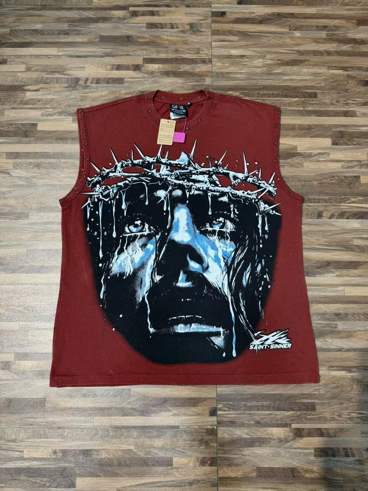 SAINT Washed Rock Graphic Sleeveless T-Shirt ¡ª front