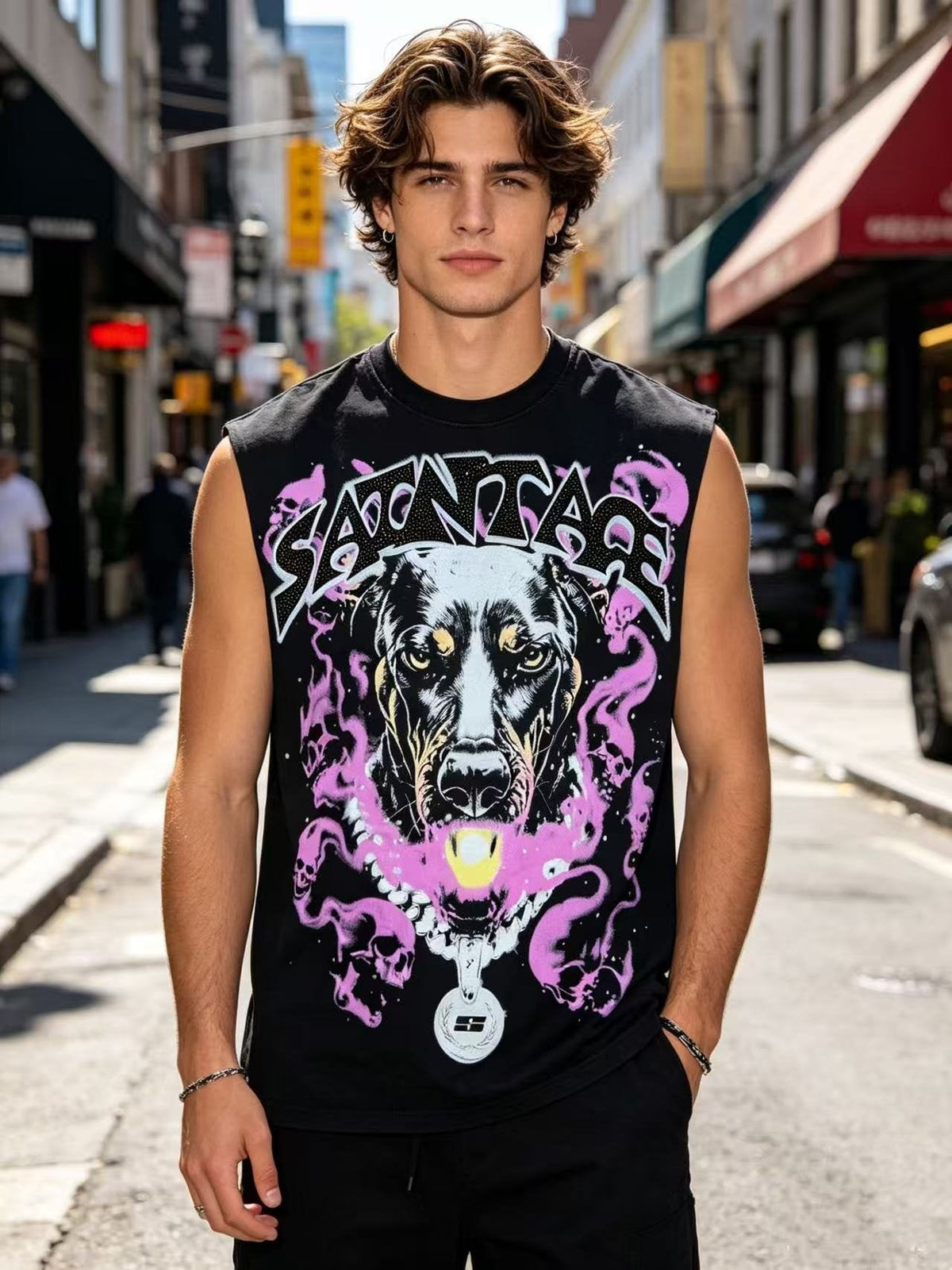 SAINT Dog Graphic Sleeveless T-Shirt ¡ª hero