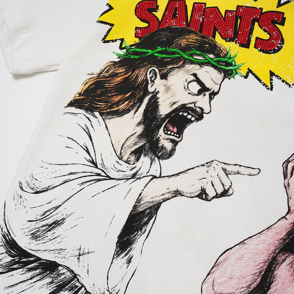 SAINT P53 Rhinestone Graphic T-Shirt ¡ª detail