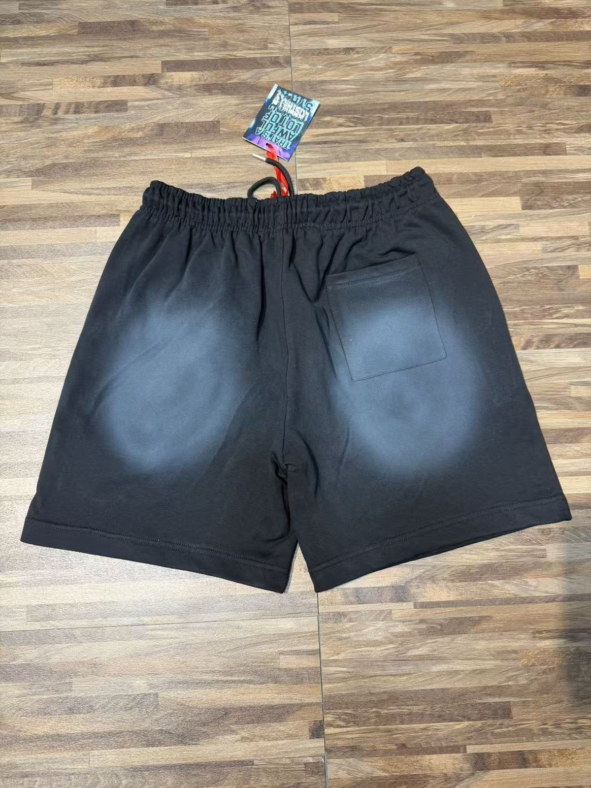 THAT'S A AWFUL LOT OF COUGH SYRUP Black Front Graphic Shorts ¡ª back