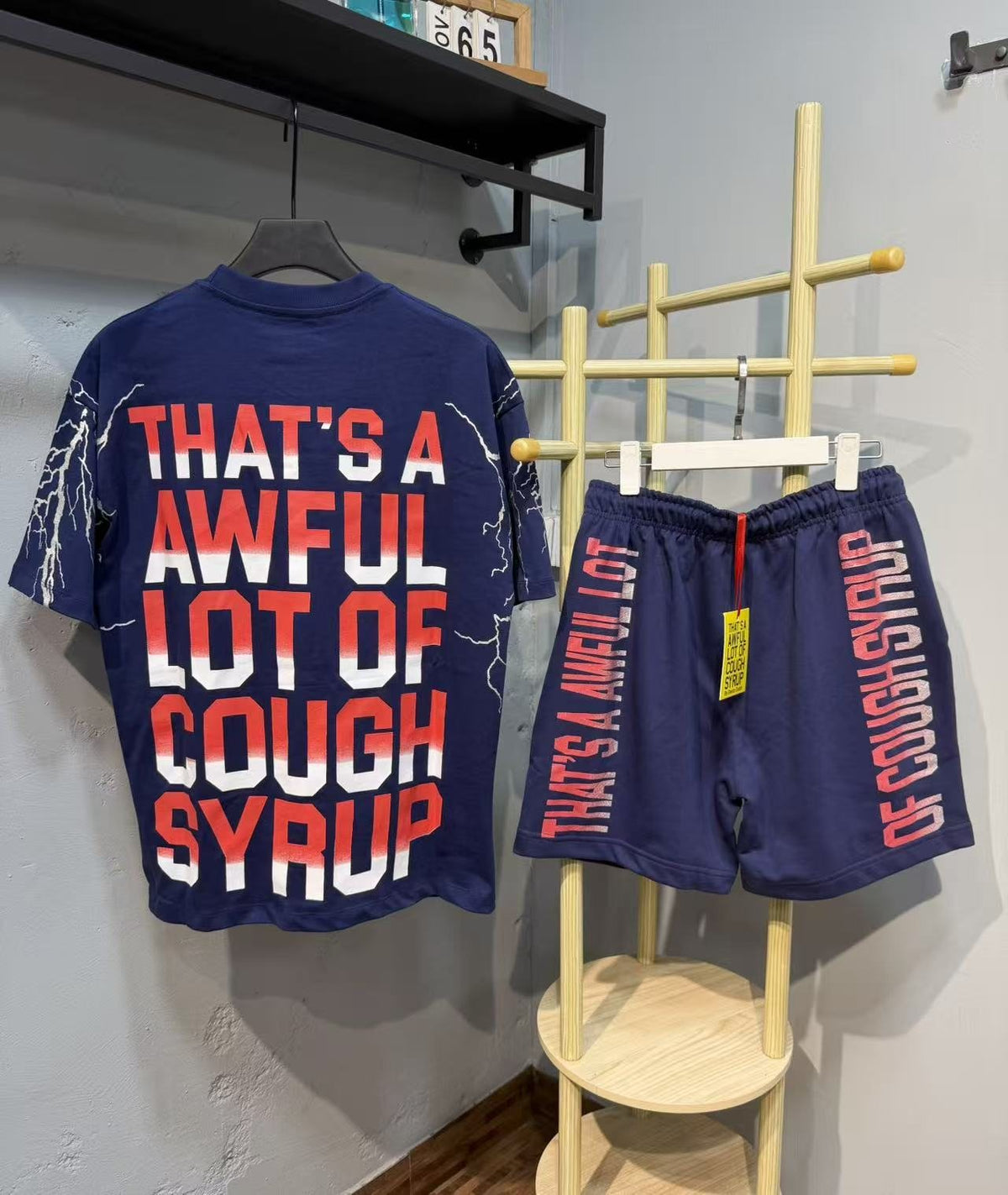 THAT'S A AWFUL LOT OF COUGH SYRUP Graphic T-Shirt & Shorts Set ¡ª context