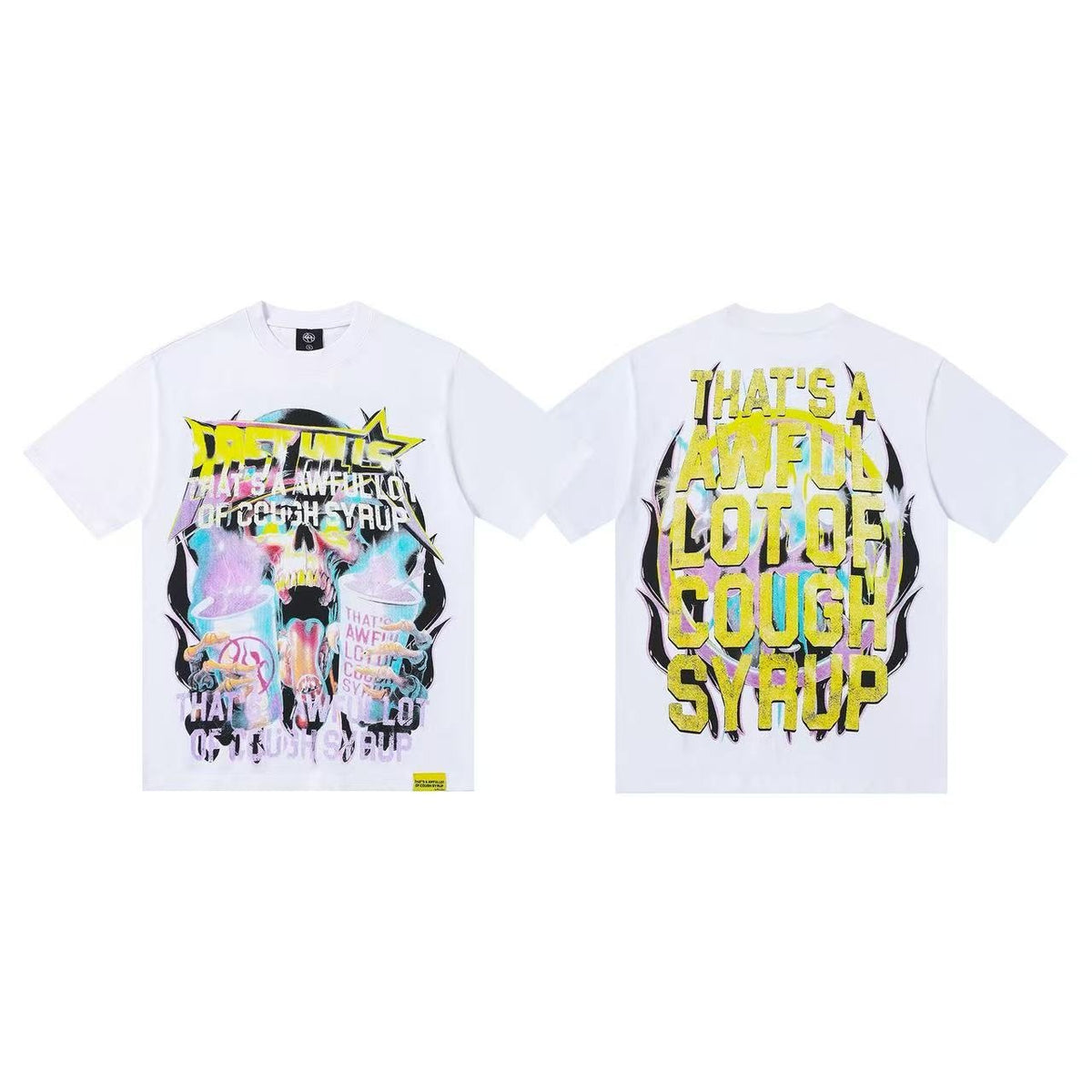 THAT'S A AWFUL LOT OF COUGH SYRUP Statement Graphic Short-Sleeve Set ¡ª detail