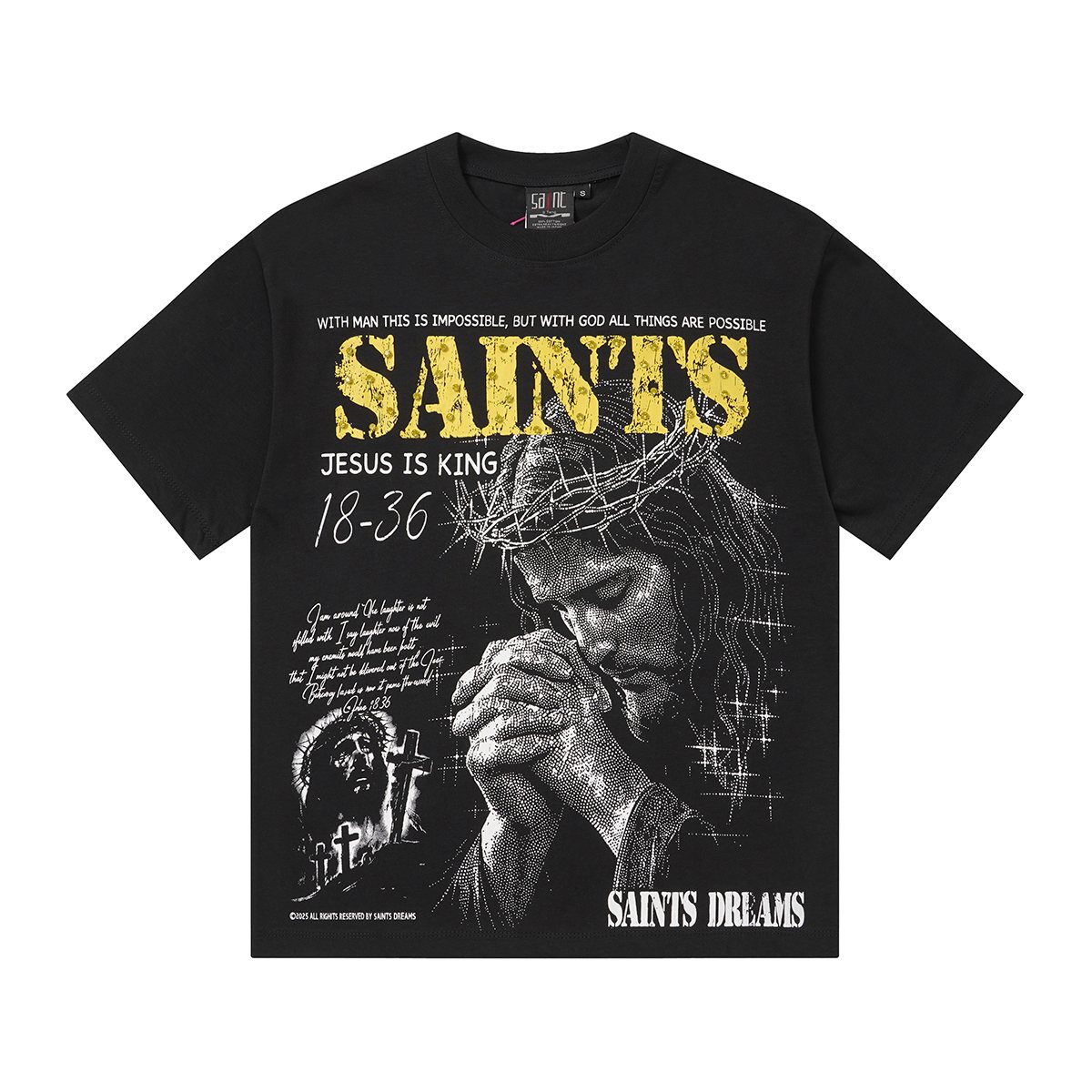SAINT Religious Graphic Short-Sleeve T-Shirt ¡ª front