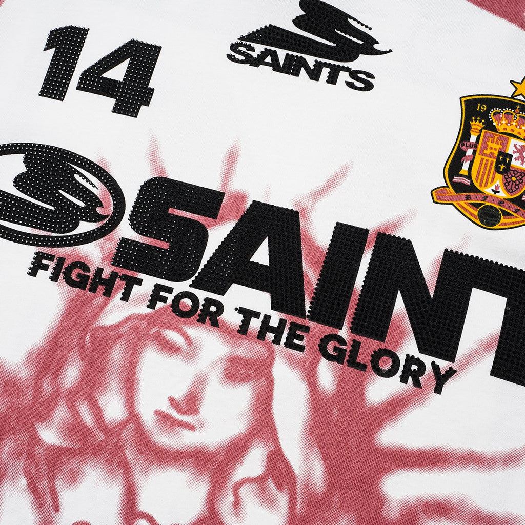 SAINT Rhinestone Number Graphic T-Shirt ¡ª detail