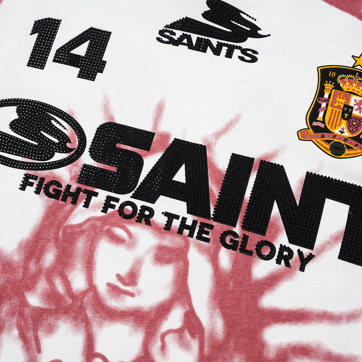 SAINT Rhinestone Number Graphic T-Shirt ¡ª detail