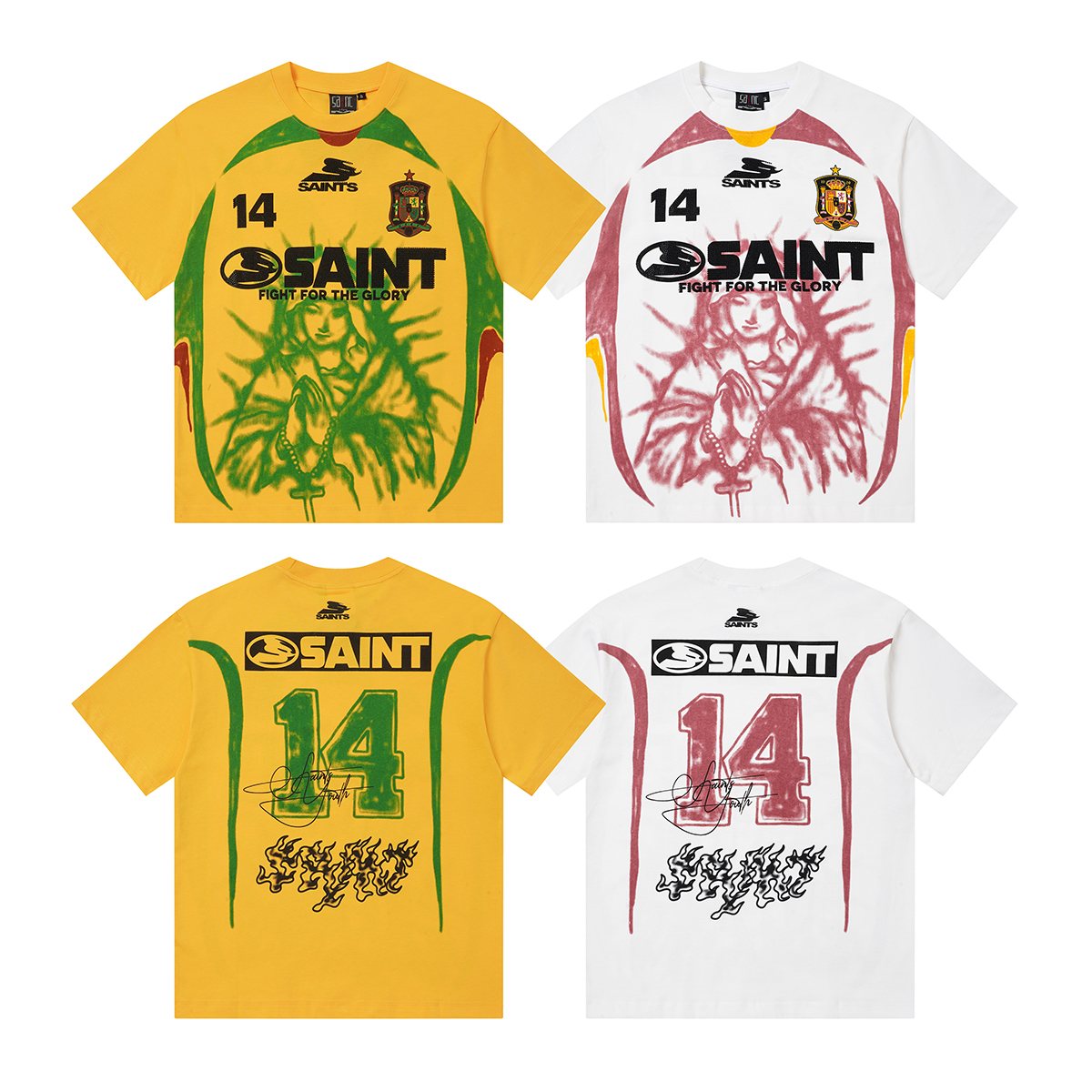 SAINT Rhinestone Number Graphic T-Shirt ¡ª comparison