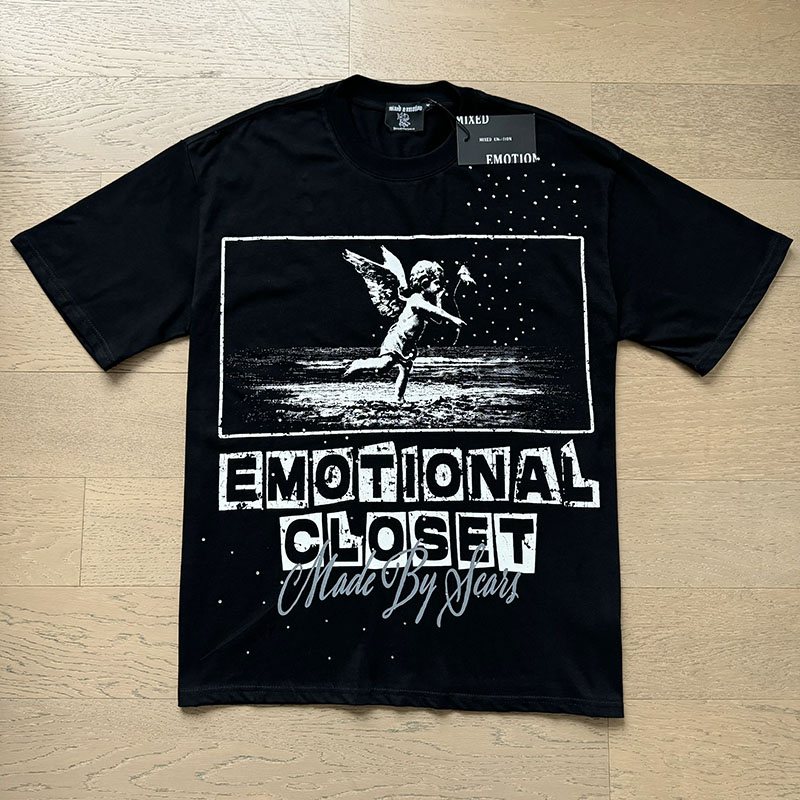 MIXED EMOTION Rhinestone-Style Graphic T-Shirt ¡ª front