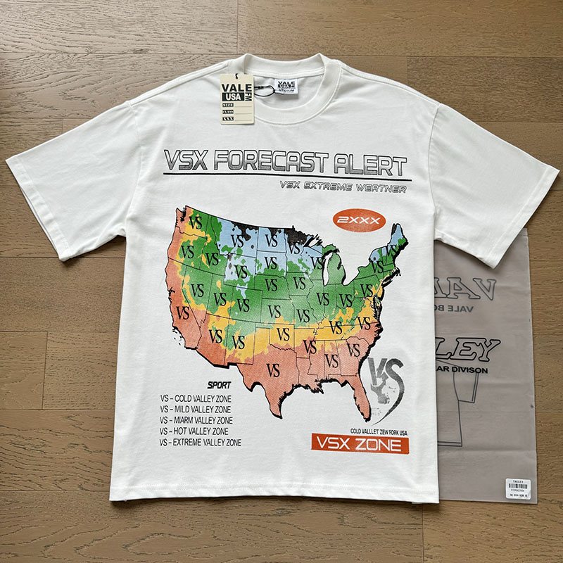 VALE USA Forecast Alert Weather Map Graphic T-Shirt ¡ª context