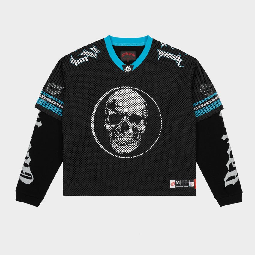 Godspeed Skull Mesh Jersey Long-Sleeve T-Shirt ¡ª front