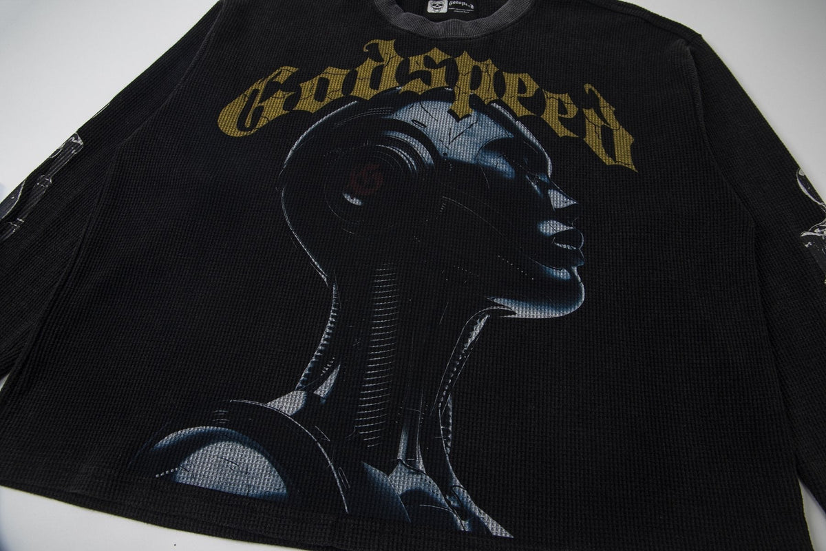 Godspeed Out of Many One Robot Graphic Long-Sleeve T-Shirt ¡ª detail