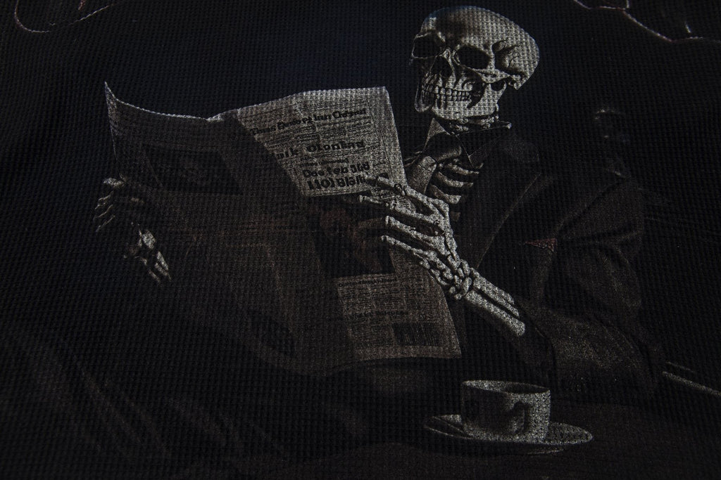 Godspeed Newspaper Skull Graphic Long-Sleeve T-Shirt ¡ª detail