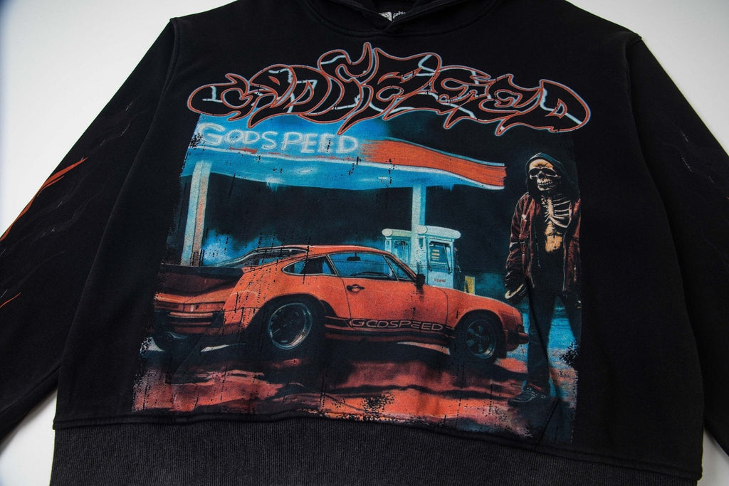 Godspeed Out of Many One Car Graphic Hoodie ¡ª detail