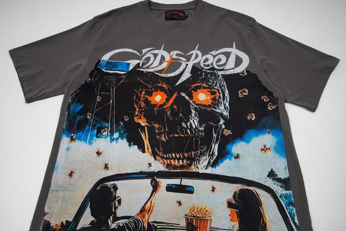 Godspeed Skull & Car Graphic Short-Sleeve T-Shirt ¡ª front