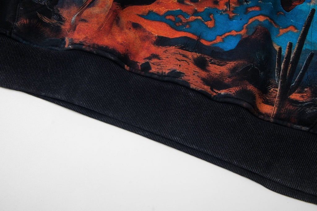 Godspeed Out of My Mind Cowboy Flame Graphic Hoodie ¡ª detail