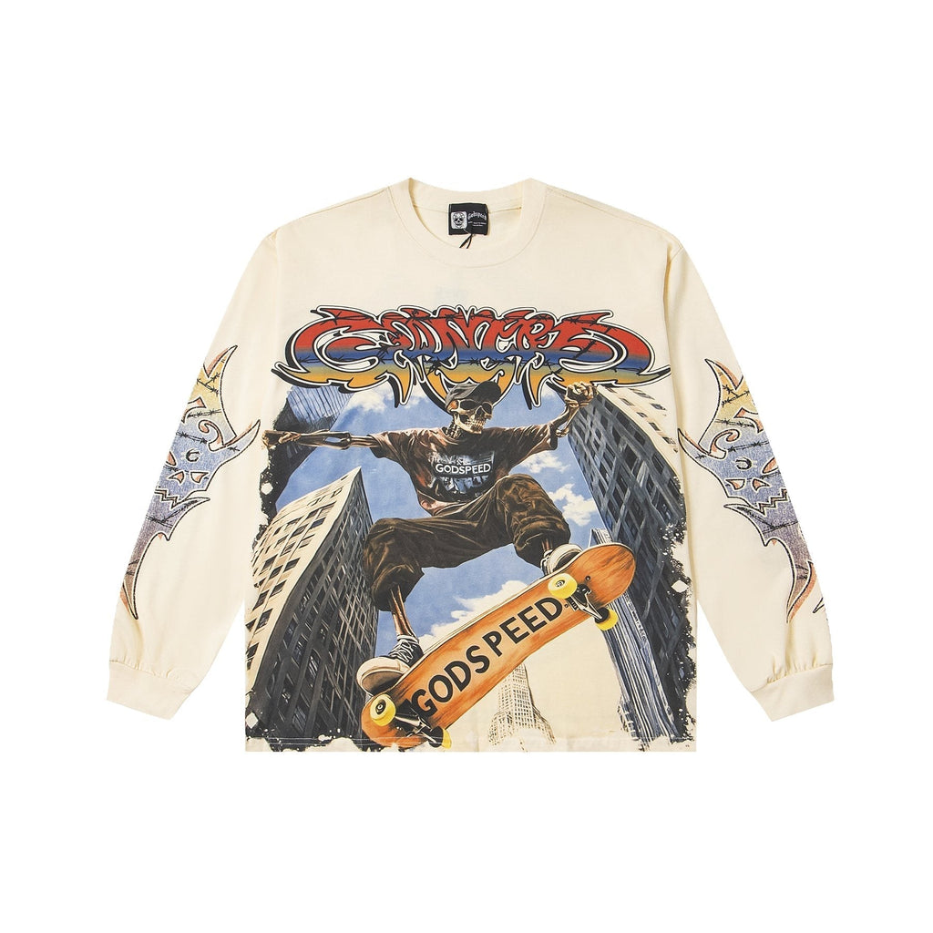 Godspeed White Ink Graphic Long-Sleeve T-Shirt ¡ª front