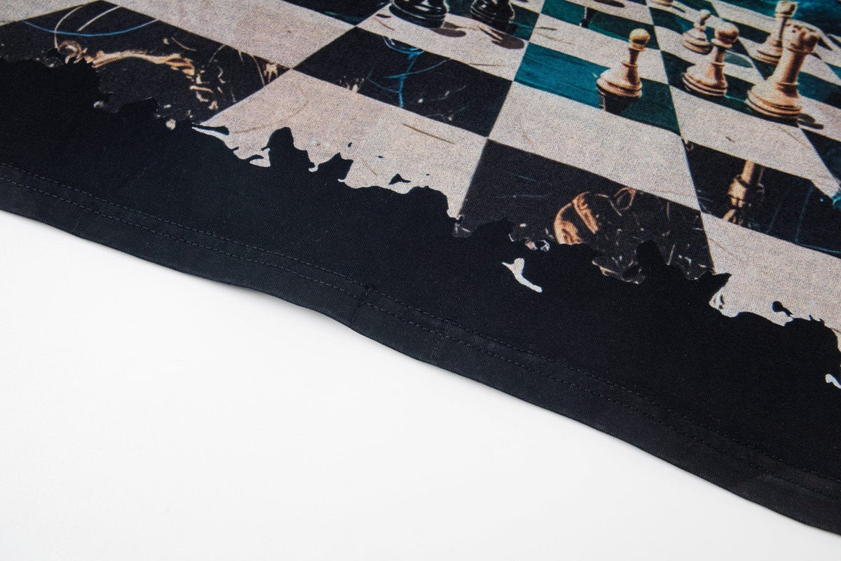 Godspeed Skeleton Chess Graphic Long-Sleeve T-Shirt ¡ª detail