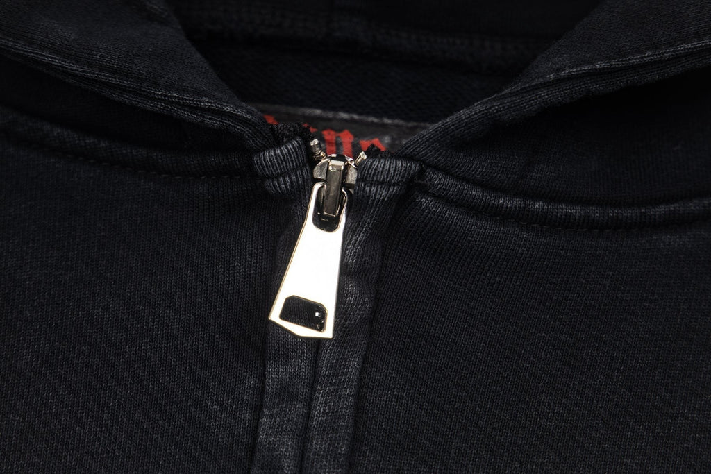 Godspeed Washed Gothic Graphic Full-Zip Hoodie ¡ª detail