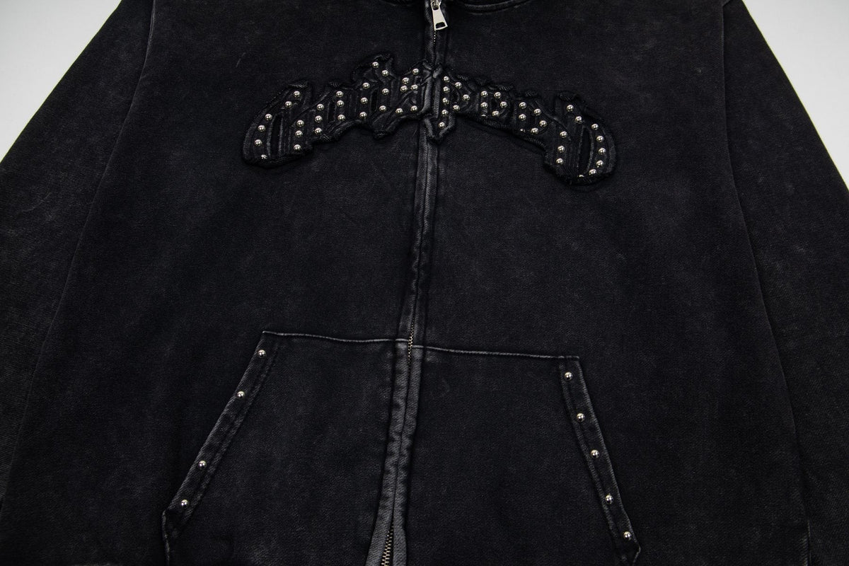 Godspeed Rhinestone-Style Zip Hoodie ¡ª detail