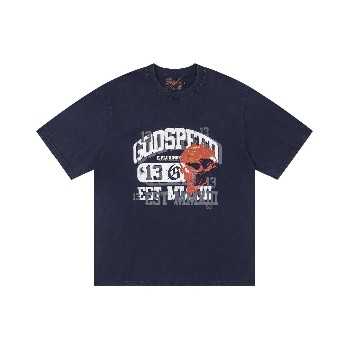 Godspeed Skull & 13 Graphic Short-Sleeve T-Shirt ¡ª front