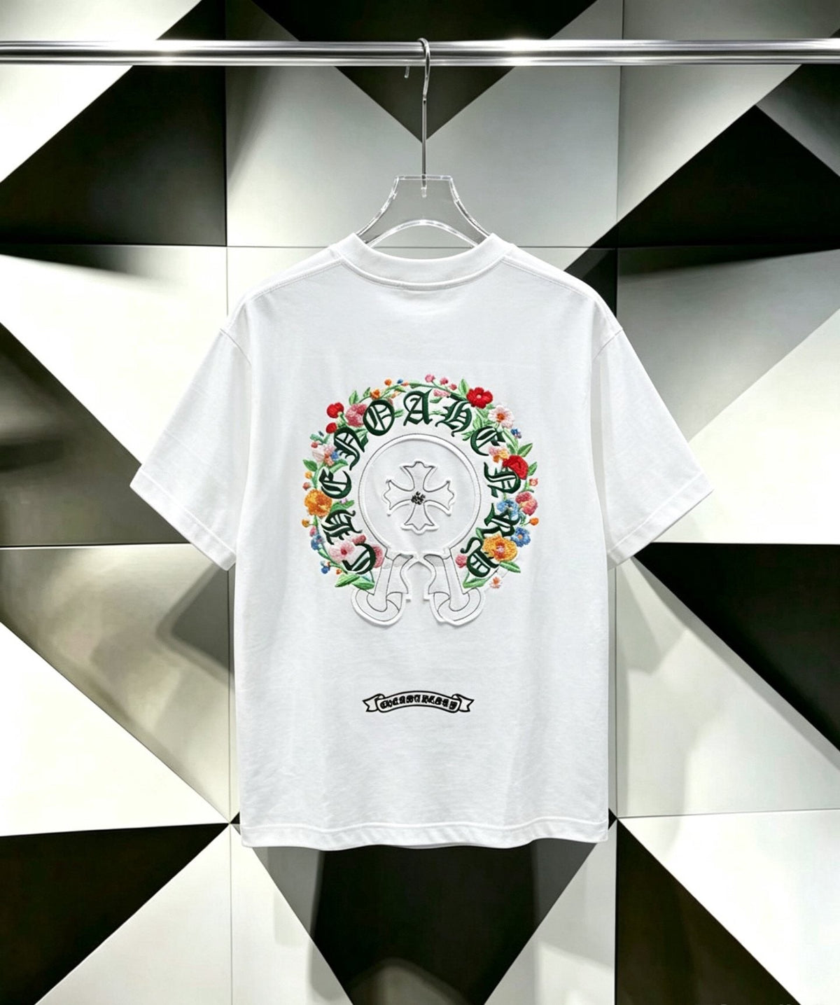 Chrome Hearts Floral Horseshoe Cross Graphic T-Shirt ¡ª back