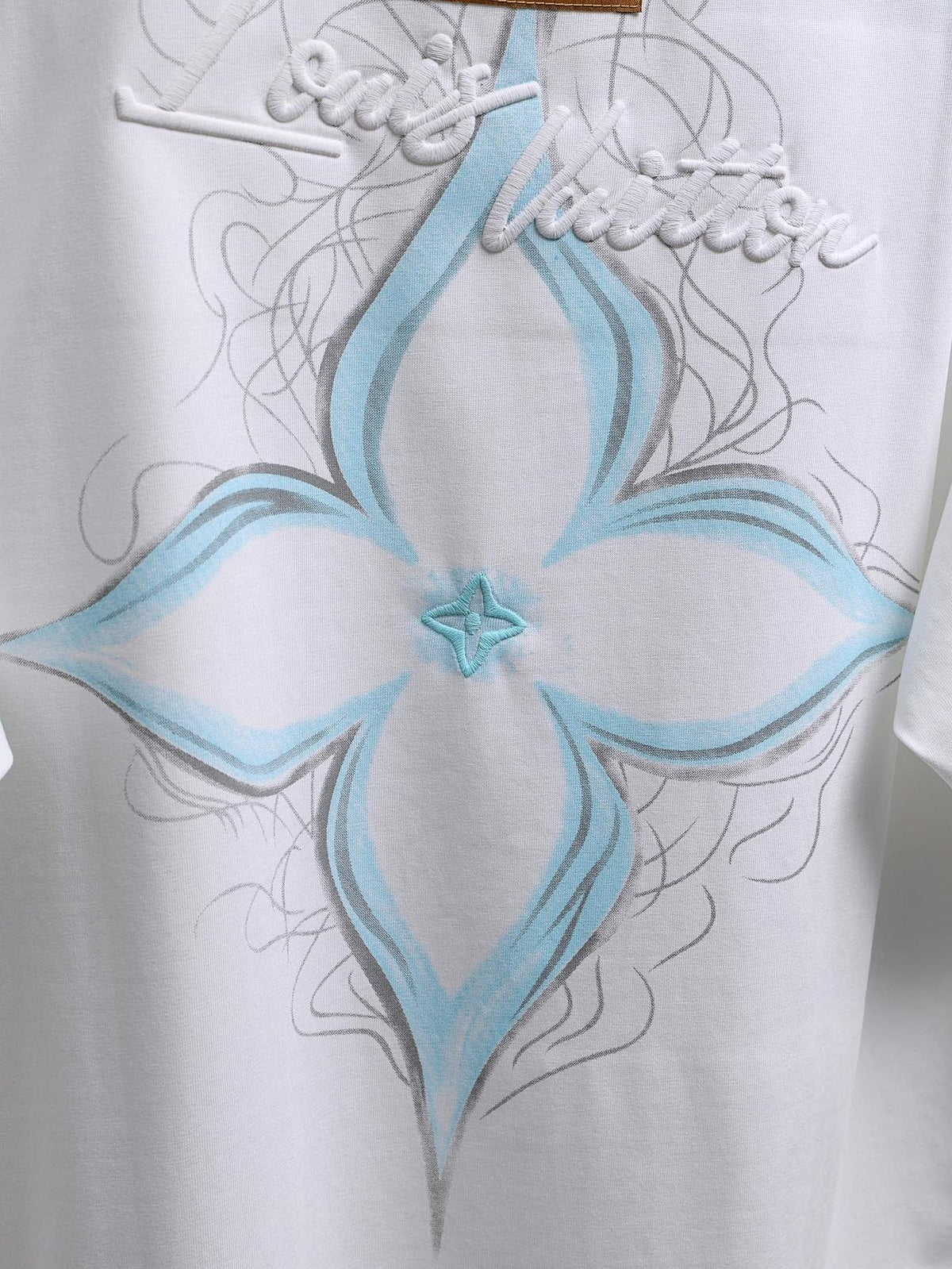 Louis Vuitton*LV White Embroidered Graphic T-Shirt ¡ª detail