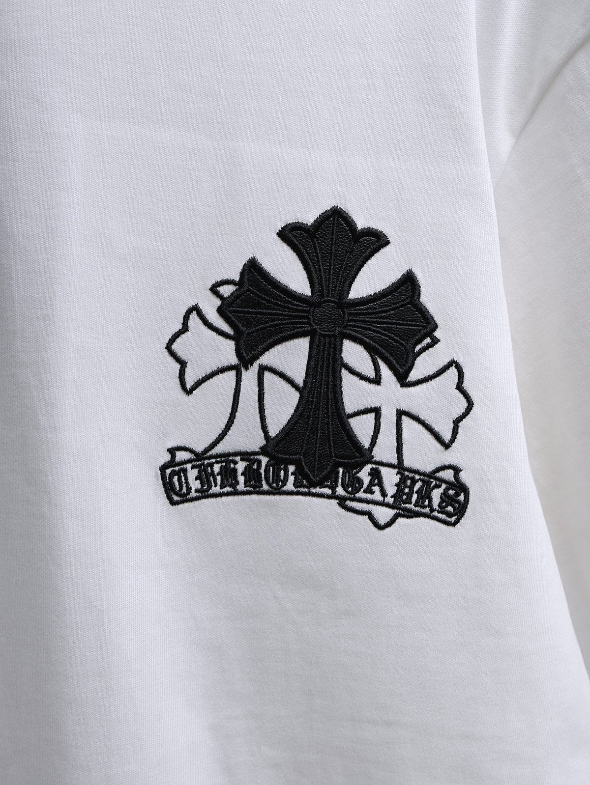 Chrome Hearts Cross & Floral Embroidered T-Shirt ¡ª detail