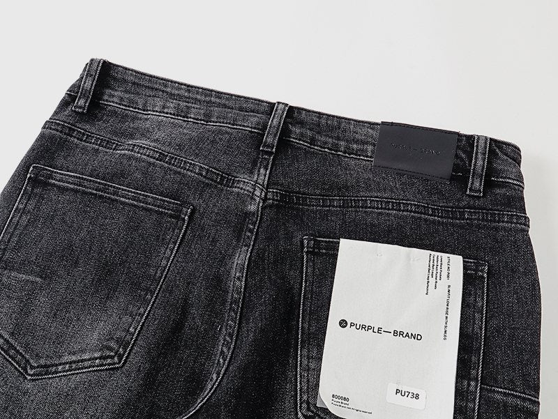 Purple Brand Black Washed Flare Jeans ¡ª detail