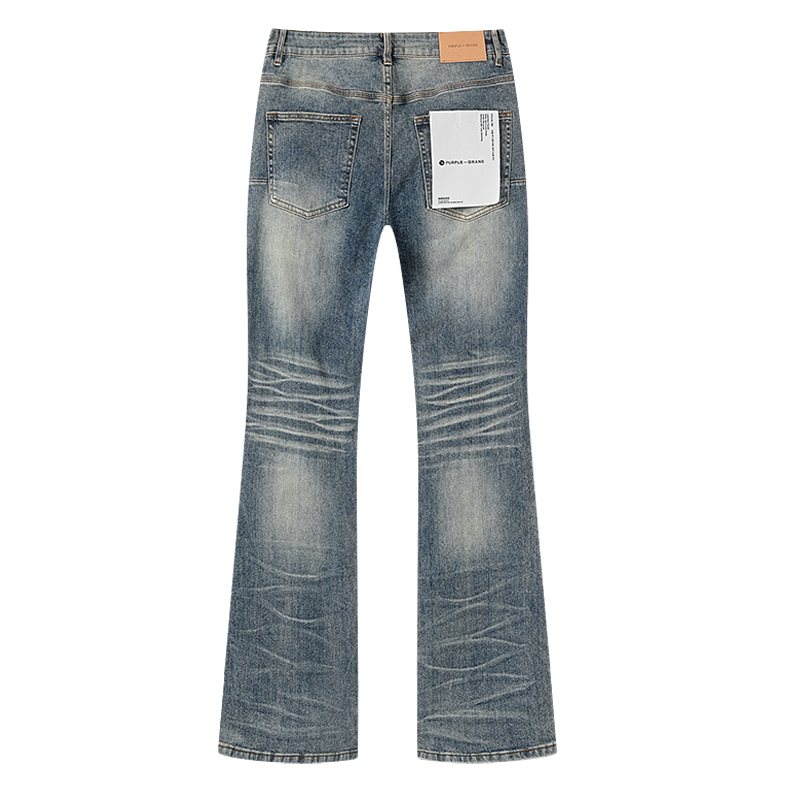 Purple Brand Rhinestone Distressed Flared Jeans ¡ª back